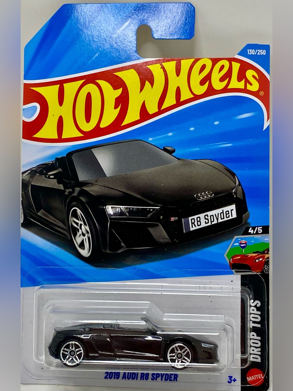 ✅ 🚗 4/$20 🚗 2025 MATTEL HOT WHEELS 4/5 HW DROP TOPS 2019 AUDI R8 SPYDER #130/250